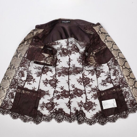 Dolce&Gabbana 42 US 6 python lace blouse jacket dress Sp 2005 snakeskin - Picture 3 of 16